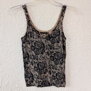 L.A.M.B. Lace Print Cashmere Camisole Tank Top M Vintage Y2K